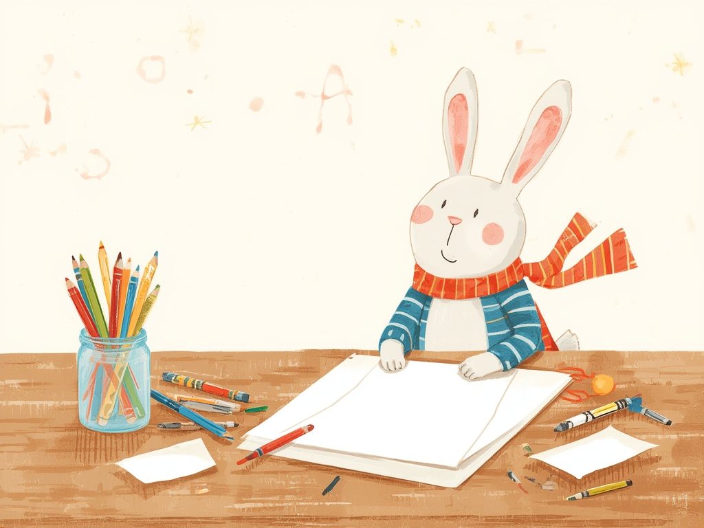 Illustration Simon Super Lapin : coloriage anniversaire